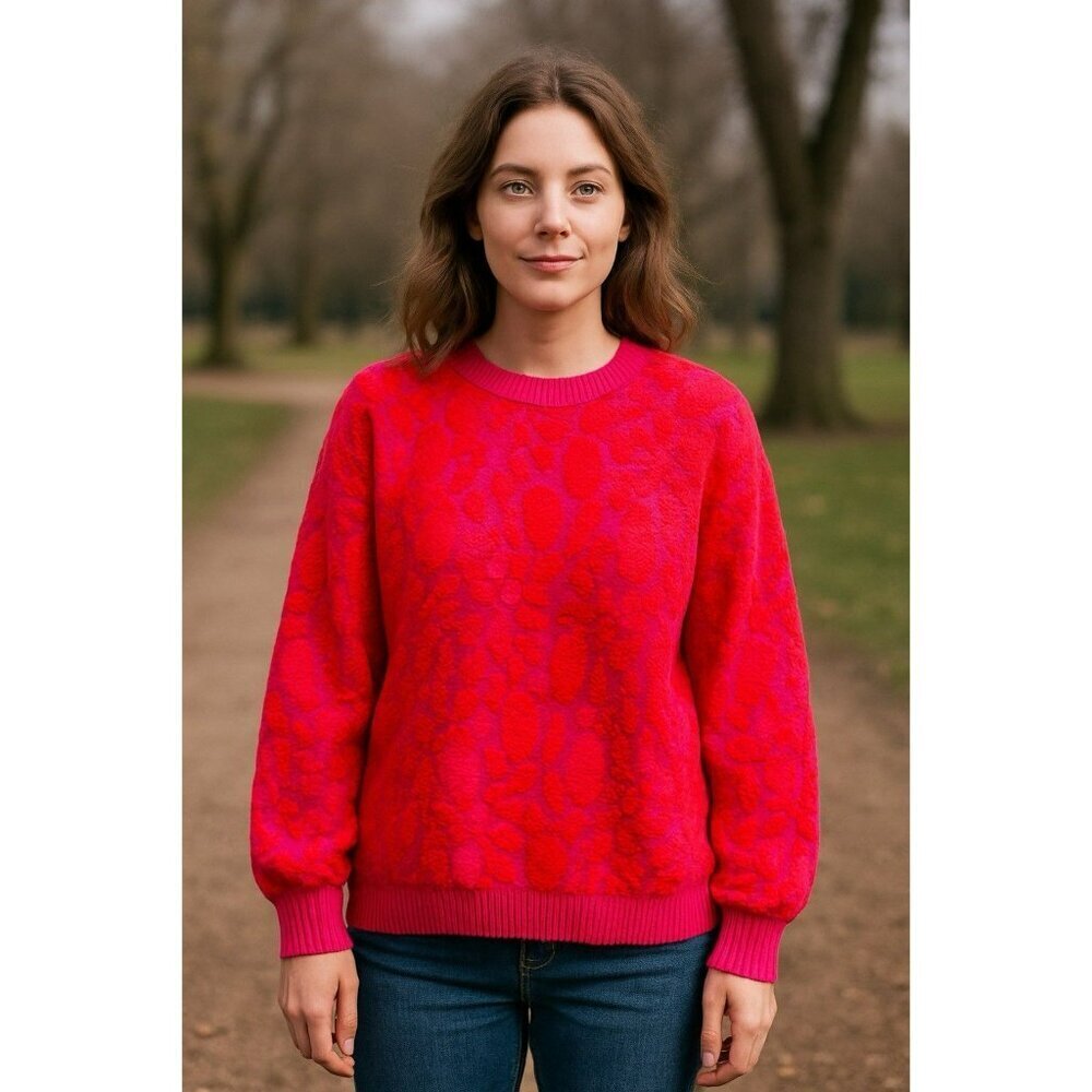 Vintage Carole Little Pink Red Pullover Shirt Medium